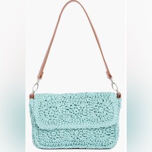 NWT Sol & Mer straw crochet square handbag